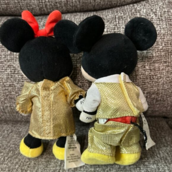 Mickey & Minnie Mouse NuiMOs Disney w/ Gold Colored New Years Outfits - Picture 2 of 2